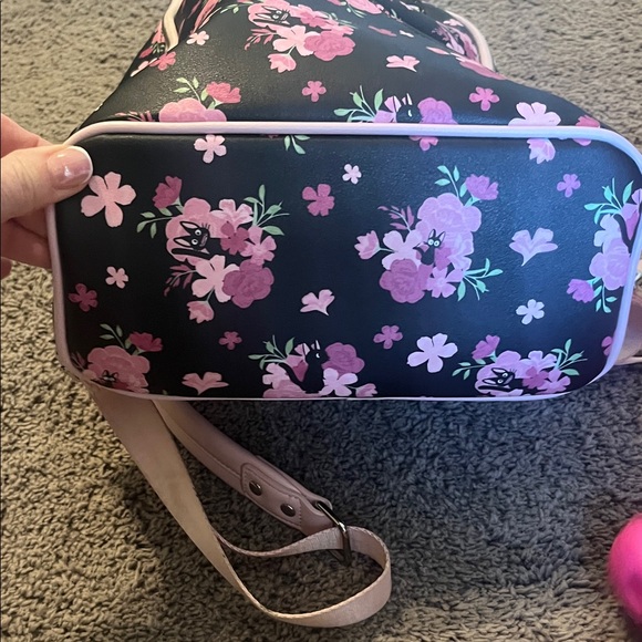 Loungefly Black and Pink Floral Backpack - Picture 5 of 5